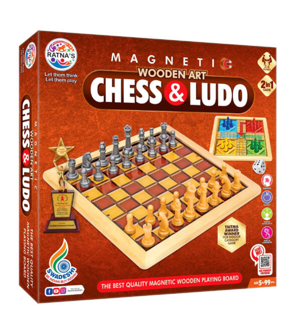 Wooden Art Chess & Ludo Magnetic