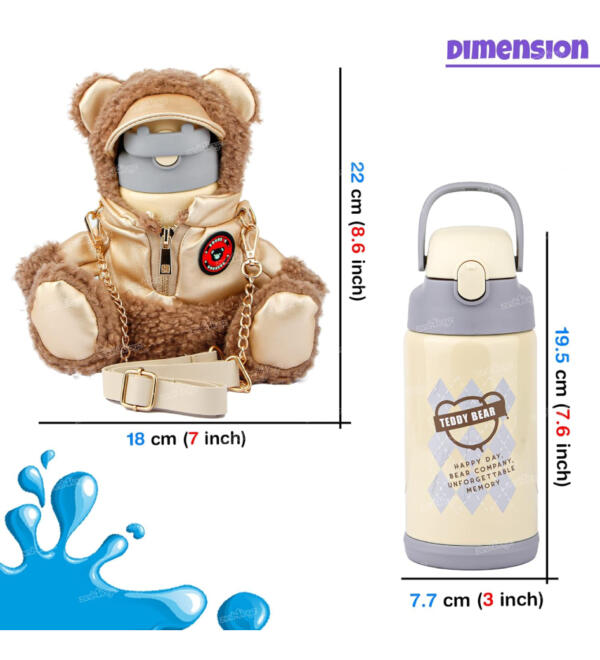 Bottle for Kids with Plush Bear Cover - Image 3