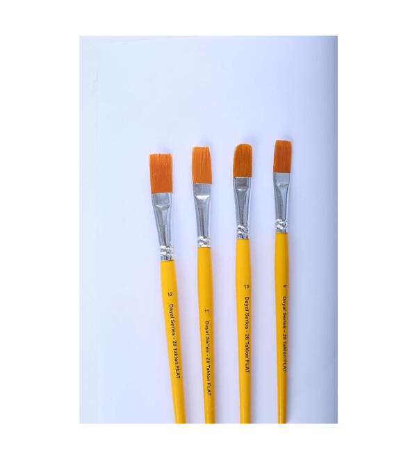 Dayal Flat Golden Taklon Brush Set - Image 3