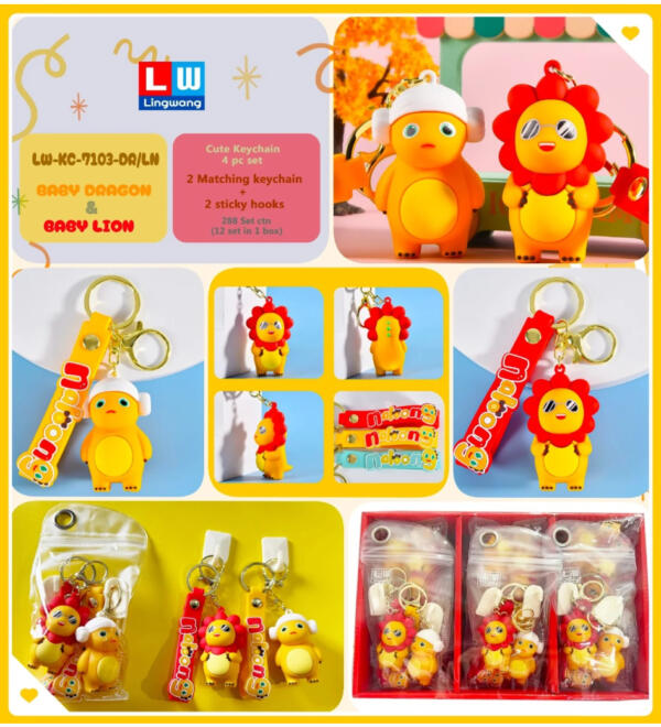 Baby Dragon & Baby Lion Keychain