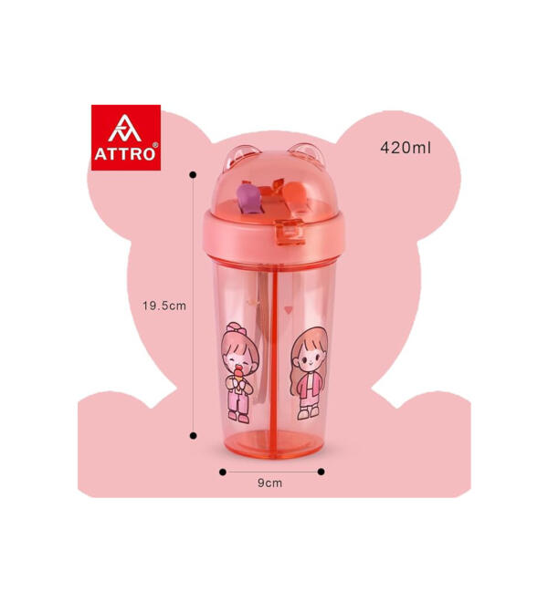 Bottle Comes With Double Straw & Partition - Image 2