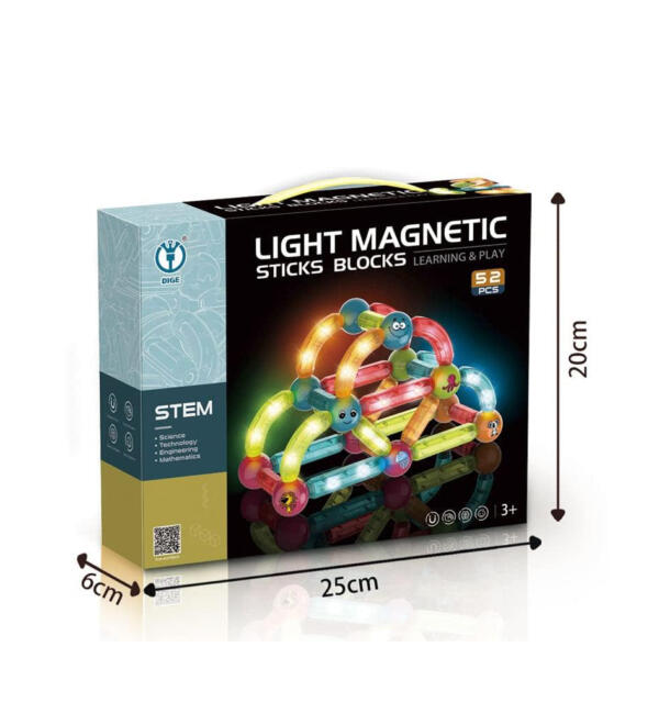 Light Magnetic Building Blocks 52 PCS