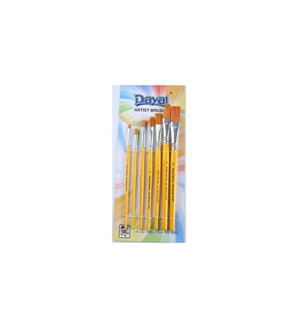 Dayal Flat Golden Taklon Brush Set - Image 2