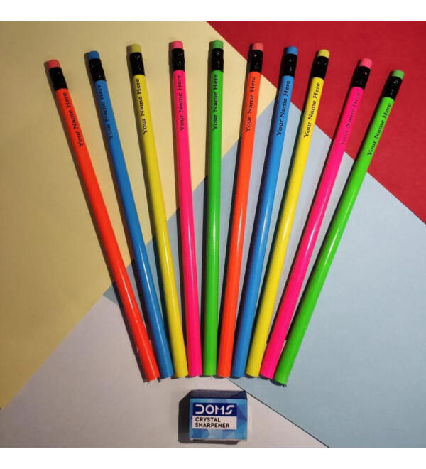 Grey Wood Doms Neon Eraser Tipped Pencil - Image 2