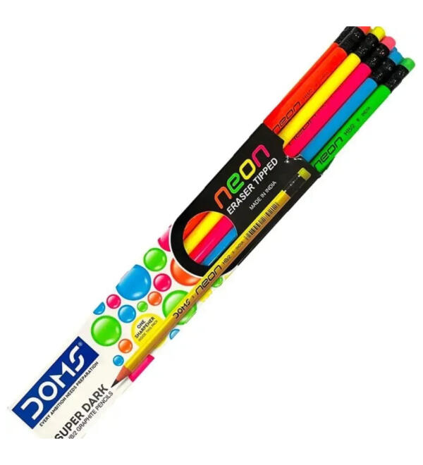 Grey Wood Doms Neon Eraser Tipped Pencil